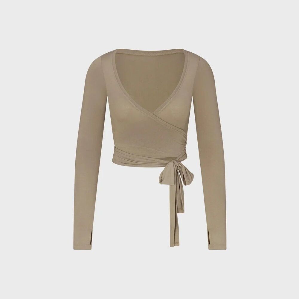 Nike Skims Stretch Knit Long Sleeve Wrap Top Small Brand New with tags Authentic
